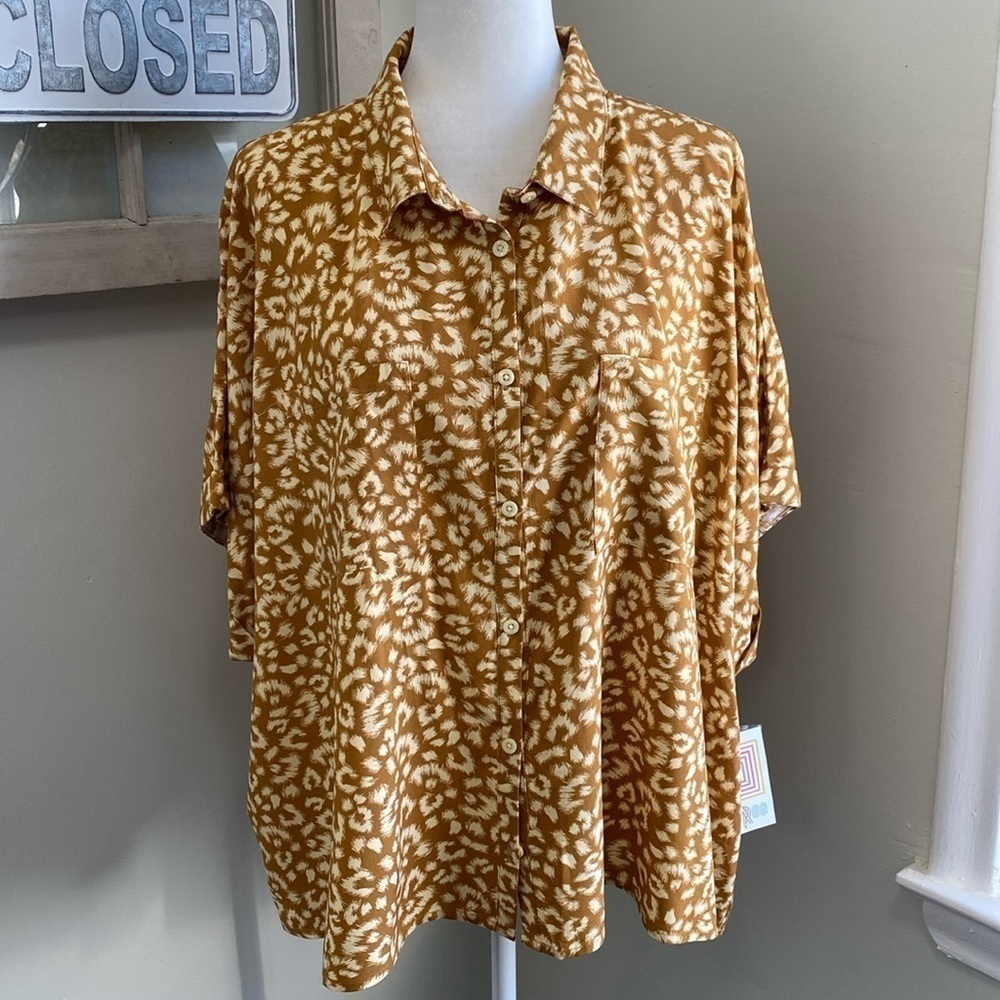Lularoe Amy Leopard Cheetah Animal Print Brown Cream NWT